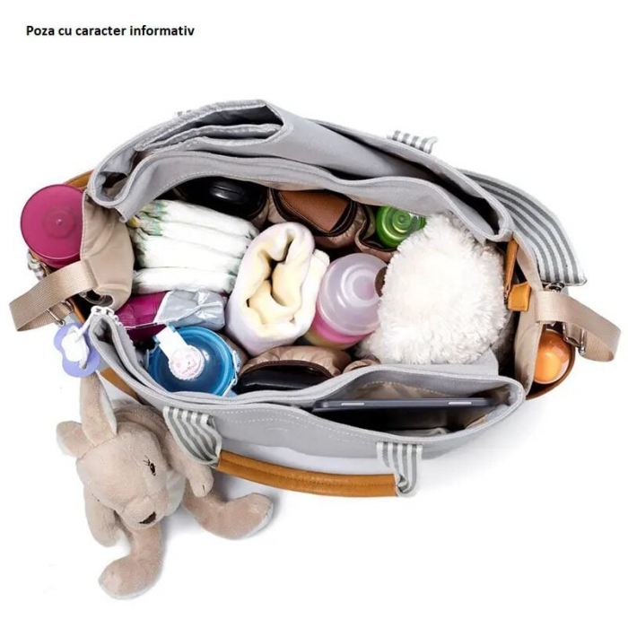 Geanta Bebe Avamsi LL-MF1801 tip rucsac scutece, Straight, incapatoare, impermeabila, versatila, ergonomica si sigura pentru mama, tata si copil [4]