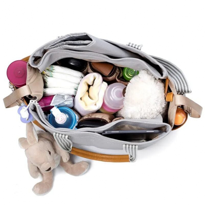 Geanta Bebe Avamsi LL-MF1801 tip rucsac scutece, Straight, incapatoare, impermeabila, versatila, ergonomica si sigura pentru mama, tata si copil [3]