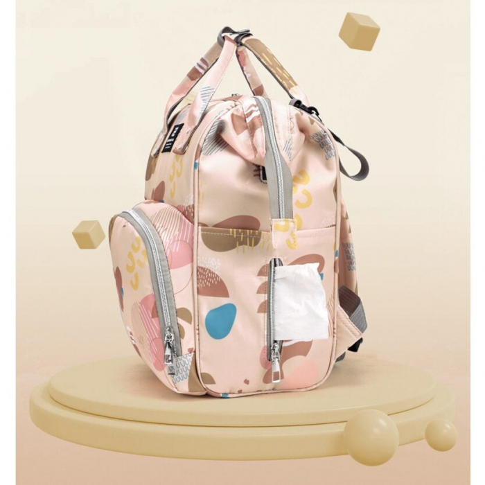 Geanta Bebe Delfina MB17 tip rucsac scutece, Straight, incapatoare, impermeabila, versatila, ergonomica si sigura pentru mama, tata si copil, 38x26x18 cm [9]
