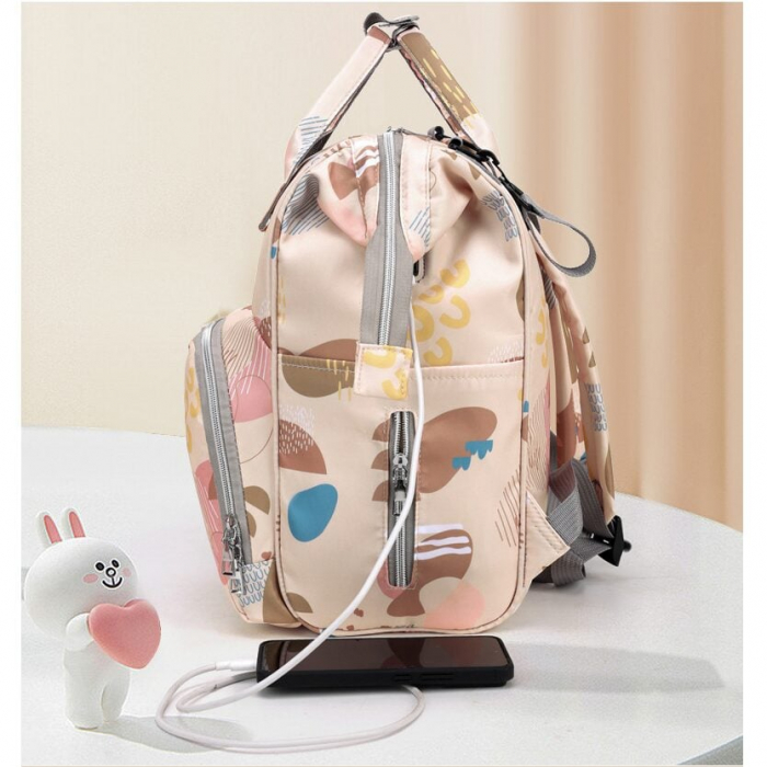 Geanta Bebe Delfina MB17 tip rucsac scutece, Straight, incapatoare, impermeabila, versatila, ergonomica si sigura pentru mama, tata si copil, 38x26x18 cm [7]