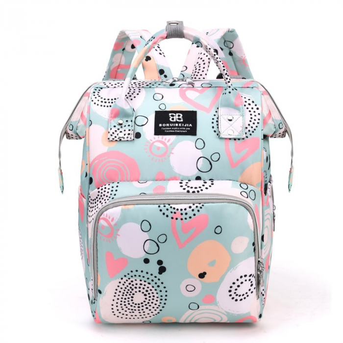 Geanta Bebe Delfina MB17 tip rucsac scutece, Straight, incapatoare, impermeabila, versatila, ergonomica si sigura pentru mama, tata si copil, 38x26x18 cm [1]