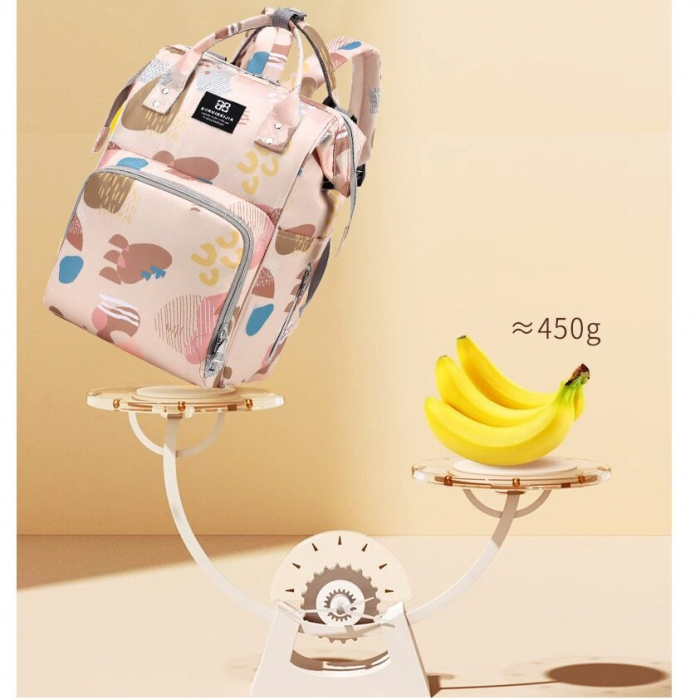 Geanta Bebe Delfina MB17 tip rucsac scutece, Straight, incapatoare, impermeabila, versatila, ergonomica si sigura pentru mama, tata si copil, 38x26x18 cm [11]
