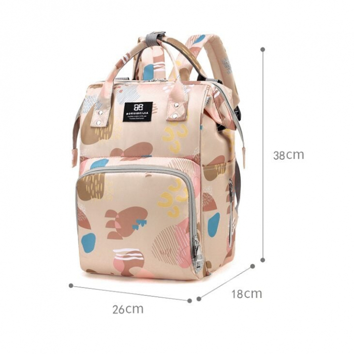 Geanta Bebe Delfina MB17 tip rucsac scutece, Straight, incapatoare, impermeabila, versatila, ergonomica si sigura pentru mama, tata si copil, 38x26x18 cm [12]