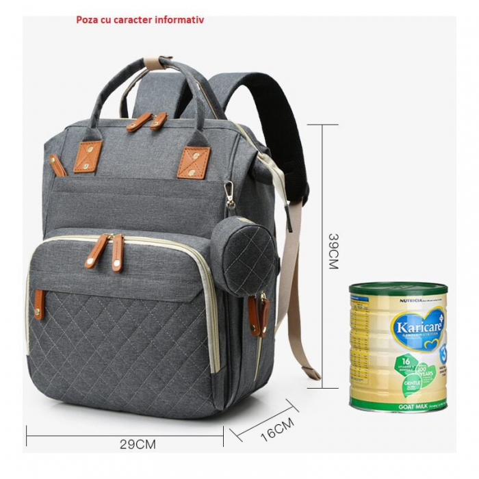 Geanta Bebe Ecaterina LL-HT9010  tip rucsac scutece, Straight, incapatoare, impermeabila, versatila, ergonomica si sigura pentru mama, tata si copil [4]