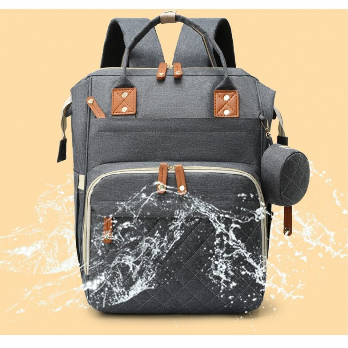 Geanta Bebe Ecaterina LL-HT9010  tip rucsac scutece, Straight, incapatoare, impermeabila, versatila, ergonomica si sigura pentru mama, tata si copil [5]