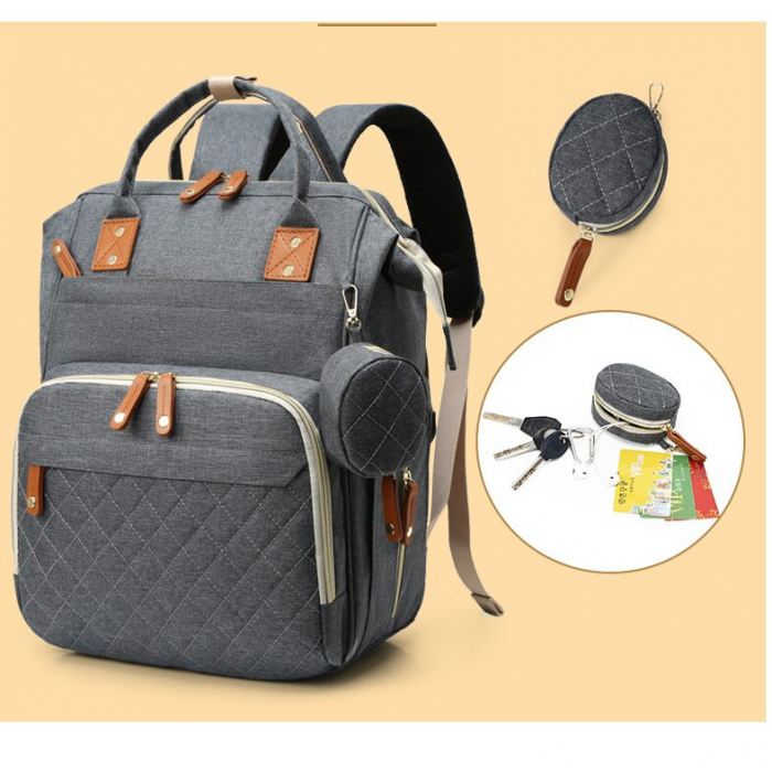 Geanta Bebe Ecaterina LL-HT9010  tip rucsac scutece, Straight, incapatoare, impermeabila, versatila, ergonomica si sigura pentru mama, tata si copil [3]