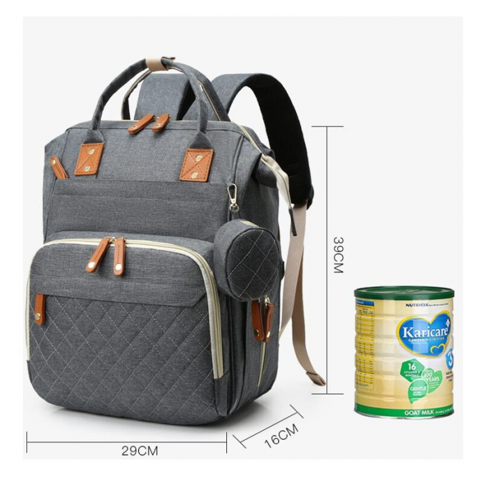 Geanta Bebe Ecaterina LL-HT9010  tip rucsac scutece, Straight, incapatoare, impermeabila, versatila, ergonomica si sigura pentru mama, tata si copil [8]