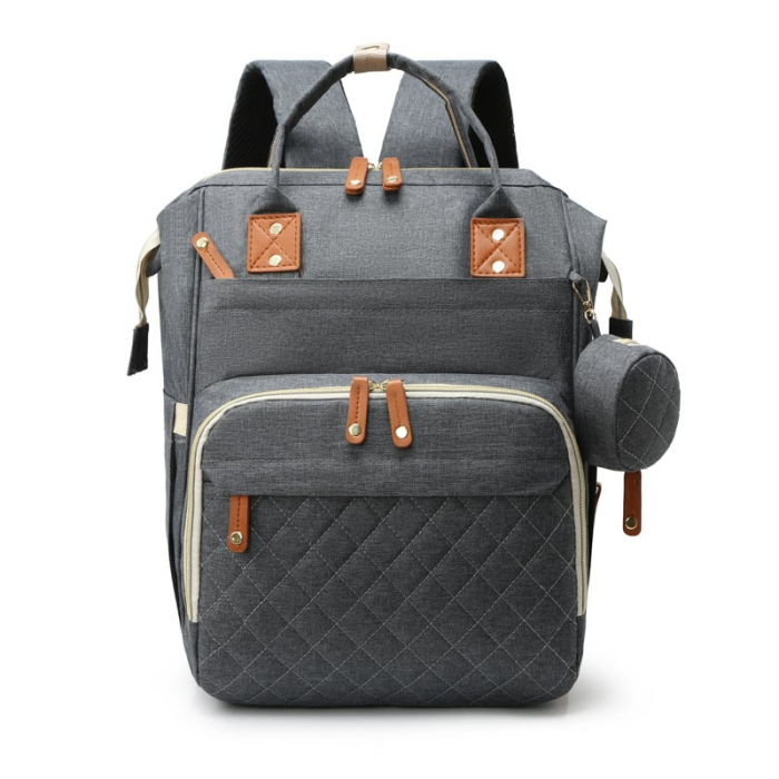 Geanta Bebe Ecaterina LL-HT9010  tip rucsac scutece, Straight, incapatoare, impermeabila, versatila, ergonomica si sigura pentru mama, tata si copil [1]