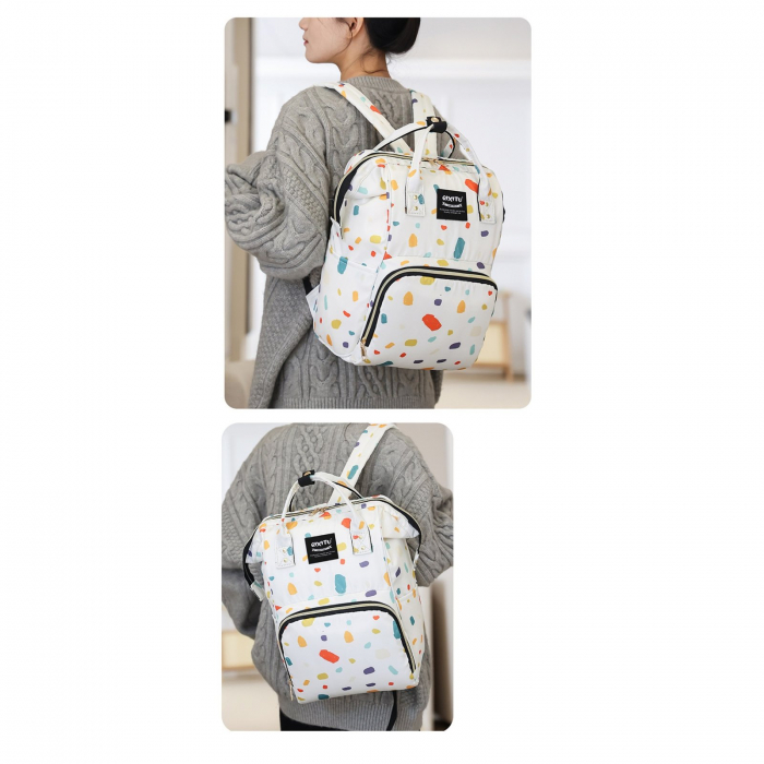Geanta Bebe Eleonora MB07 tip rucsac scutece, Straight, incapatoare, impermeabila, versatila, ergonomica si sigura pentru mama, tata si copil, 38x26x18 cm [4]