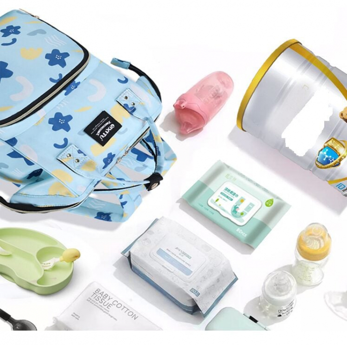 Geanta Bebe Eleonora MB07 tip rucsac scutece, Straight, incapatoare, impermeabila, versatila, ergonomica si sigura pentru mama, tata si copil, 38x26x18 cm [6]