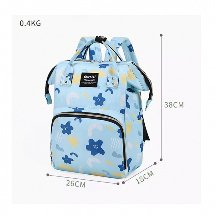 Geanta Bebe Eleonora MB07 tip rucsac scutece, Straight, incapatoare, impermeabila, versatila, ergonomica si sigura pentru mama, tata si copil, 38x26x18 cm [5]