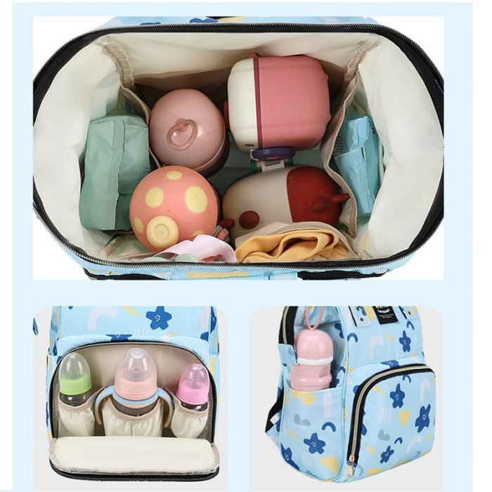 Geanta Bebe Eleonora MB07 tip rucsac scutece, Straight, incapatoare, impermeabila, versatila, ergonomica si sigura pentru mama, tata si copil, 38x26x18 cm [7]