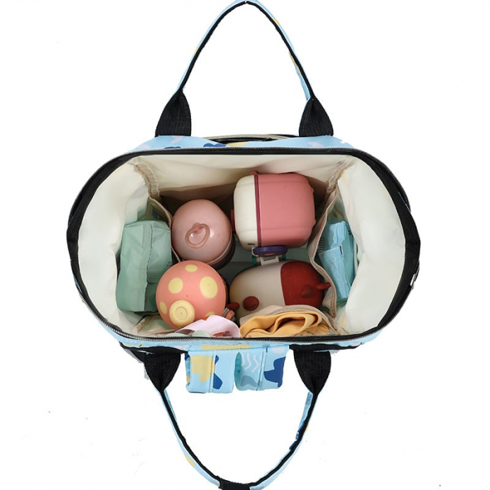 Geanta Bebe Eleonora MB07 tip rucsac scutece, Straight, incapatoare, impermeabila, versatila, ergonomica si sigura pentru mama, tata si copil, 38x26x18 cm [10]