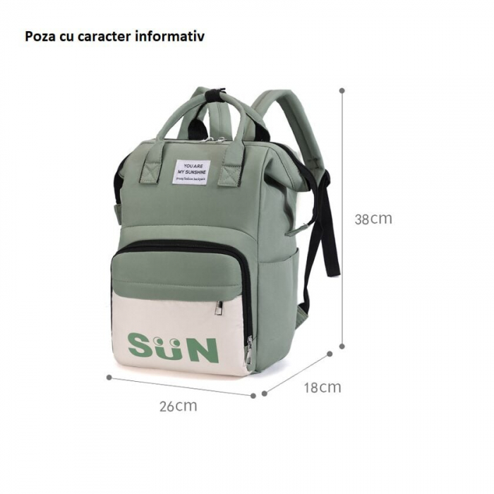 Geanta Bebe Lena MB38 tip rucsac scutece, Straight, incapatoare, impermeabila, versatila, ergonomica si sigura pentru mama, tata si copil, 38x26x18 cm [5]