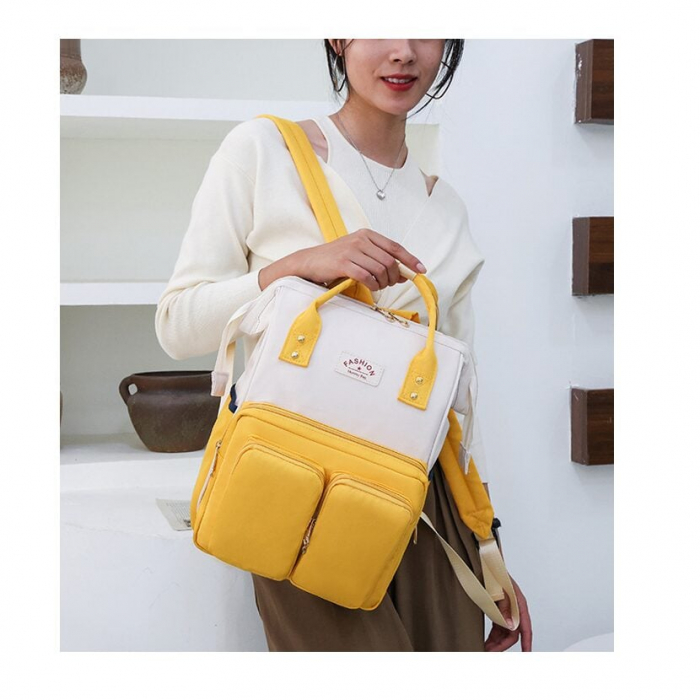 Geanta Bebe Luna LL-618 tip rucsac scutece, Straight, incapatoare, impermeabila, versatila, ergonomica si sigura pentru mama, tata si copil, 38x26x16 cm [2]
