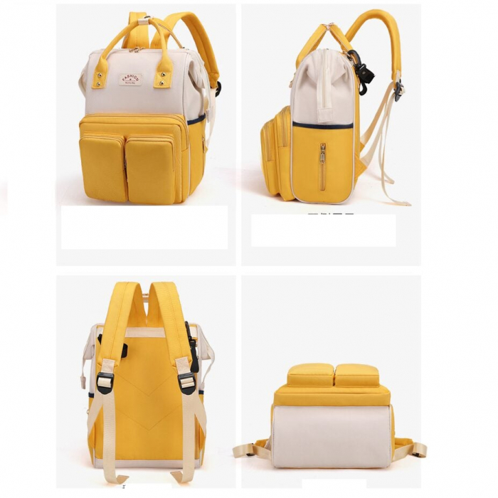 Geanta Bebe Luna LL-618 tip rucsac scutece, Straight, incapatoare, impermeabila, versatila, ergonomica si sigura pentru mama, tata si copil, 38x26x16 cm [10]