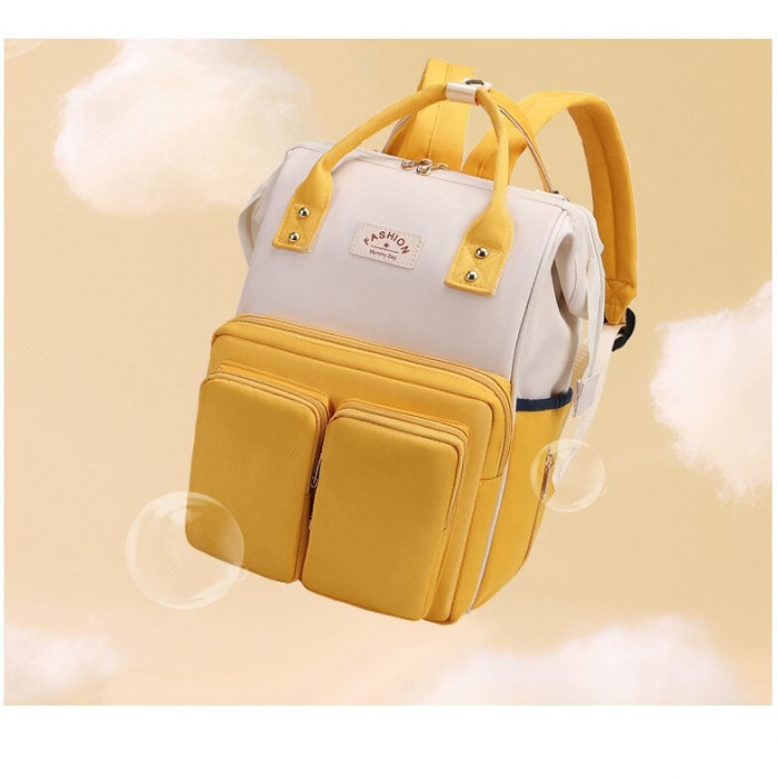 Geanta Bebe Luna LL-618 tip rucsac scutece, Straight, incapatoare, impermeabila, versatila, ergonomica si sigura pentru mama, tata si copil, 38x26x16 cm [7]