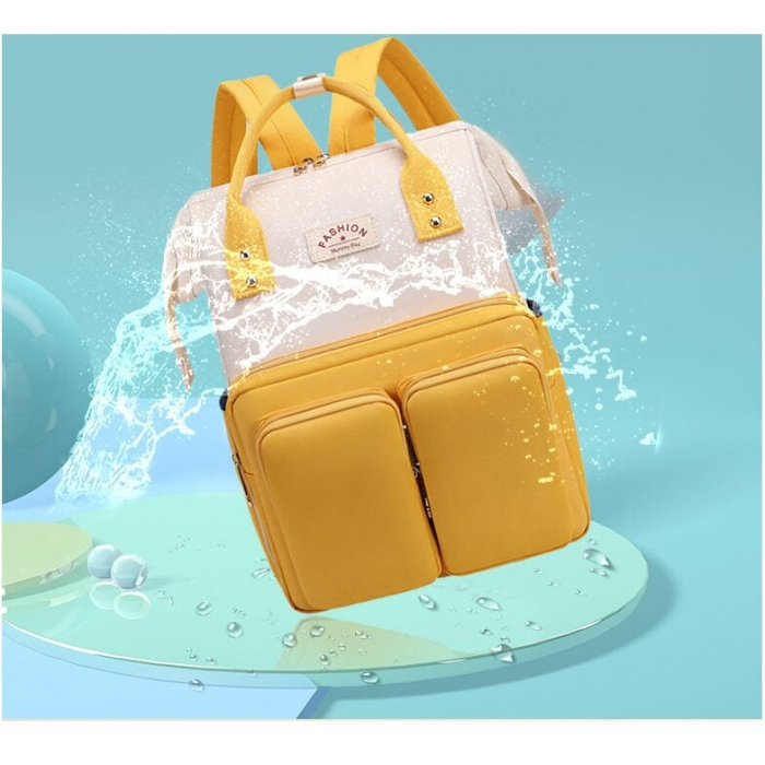 Geanta Bebe Luna LL-618 tip rucsac scutece, Straight, incapatoare, impermeabila, versatila, ergonomica si sigura pentru mama, tata si copil, 38x26x16 cm [5]