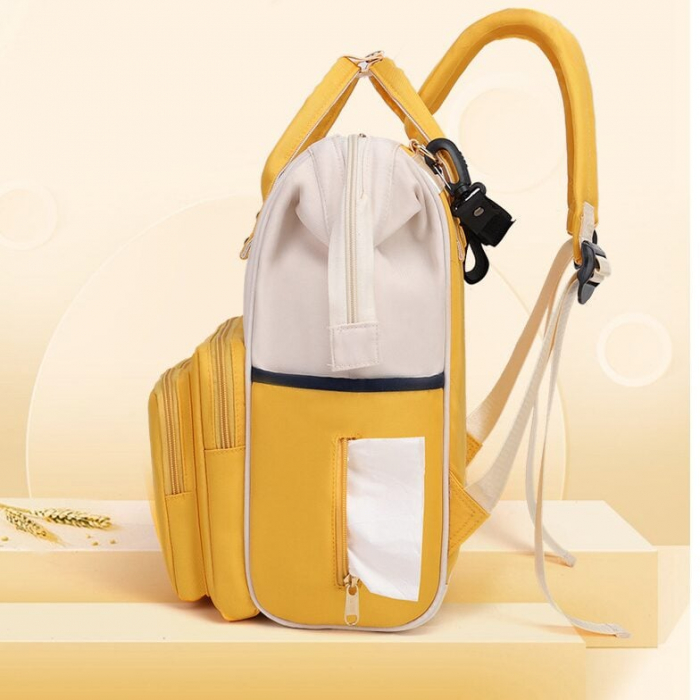 Geanta Bebe Luna LL-618 tip rucsac scutece, Straight, incapatoare, impermeabila, versatila, ergonomica si sigura pentru mama, tata si copil, 38x26x16 cm [6]