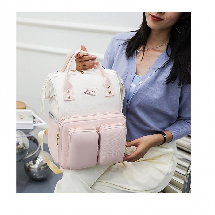 Geanta Bebe Luna LL-618 tip rucsac scutece, Straight, incapatoare, impermeabila, versatila, ergonomica si sigura pentru mama, tata si copil, 38x26x16 cm [3]