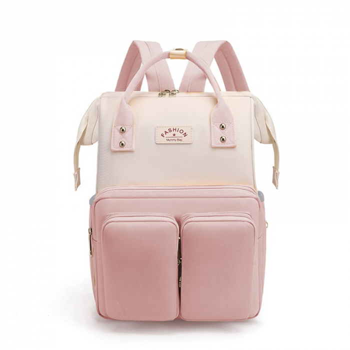 Geanta Bebe Luna LL-618 tip rucsac scutece, Straight, incapatoare, impermeabila, versatila, ergonomica si sigura pentru mama, tata si copil, 38x26x16 cm [1]