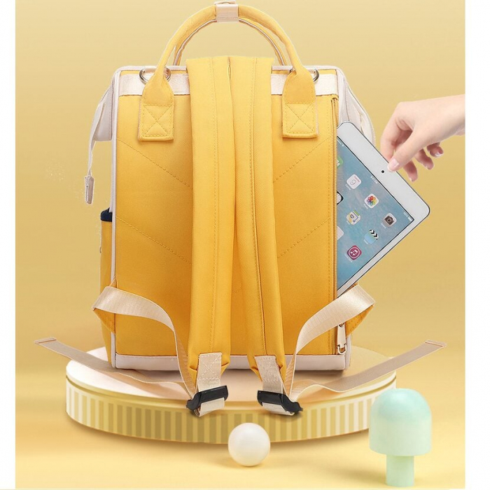 Geanta Bebe Luna LL-618 tip rucsac scutece, Straight, incapatoare, impermeabila, versatila, ergonomica si sigura pentru mama, tata si copil, 38x26x16 cm [4]