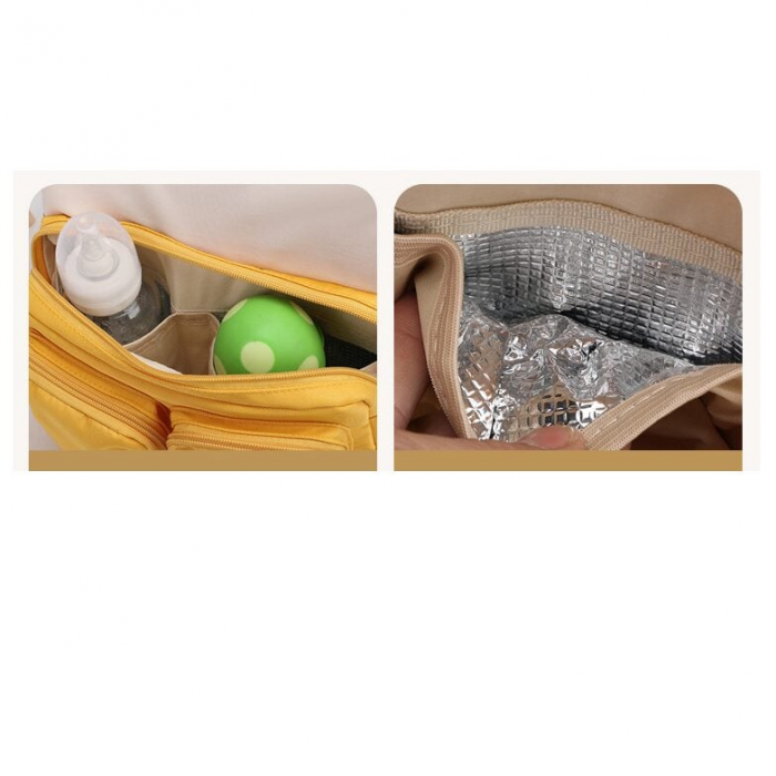 Geanta Bebe Luna LL-618 tip rucsac scutece, Straight, incapatoare, impermeabila, versatila, ergonomica si sigura pentru mama, tata si copil, 38x26x16 cm [8]
