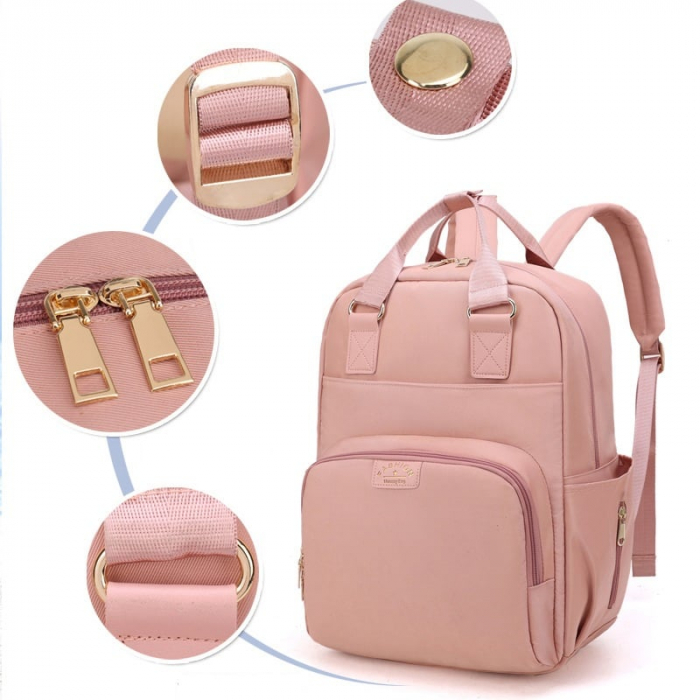 Geanta Bebe Ruby MB23 tip rucsac scutece, Straight, incapatoare, impermeabila, versatila, ergonomica si sigura pentru mama, tata si copil, 39x29x15 cm [3]