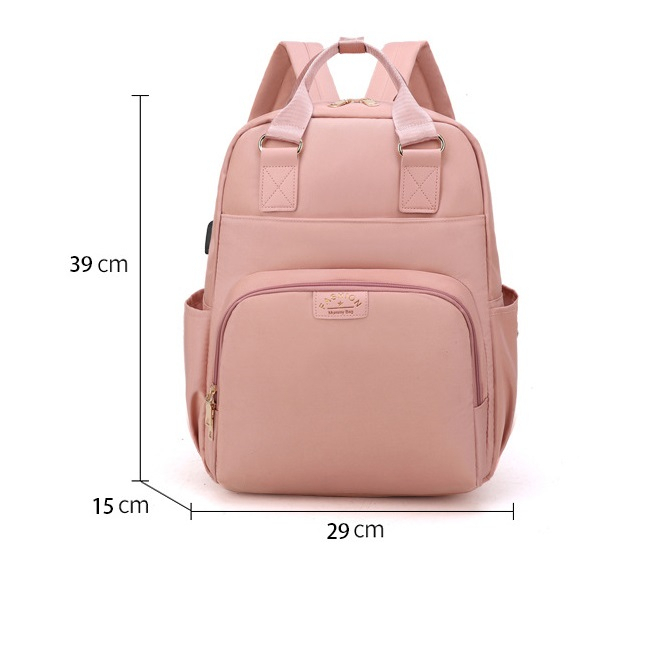 Geanta Bebe Ruby MB23 tip rucsac scutece, Straight, incapatoare, impermeabila, versatila, ergonomica si sigura pentru mama, tata si copil, 39x29x15 cm [5]