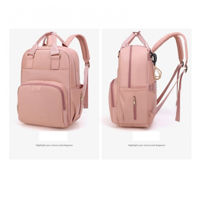 Geanta Bebe Ruby MB23 tip rucsac scutece, Straight, incapatoare, impermeabila, versatila, ergonomica si sigura pentru mama, tata si copil, 39x29x15 cm [6]
