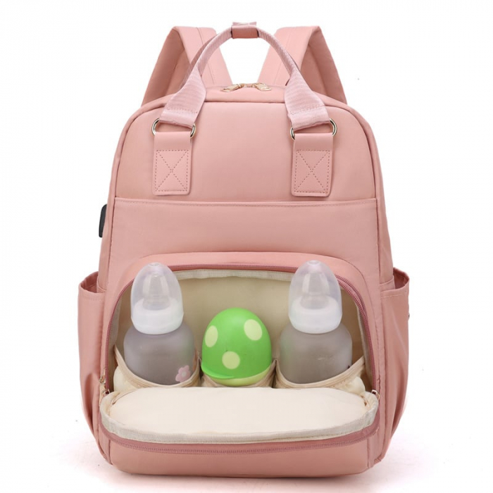 Geanta Bebe Ruby MB23 tip rucsac scutece, Straight, incapatoare, impermeabila, versatila, ergonomica si sigura pentru mama, tata si copil, 39x29x15 cm [4]