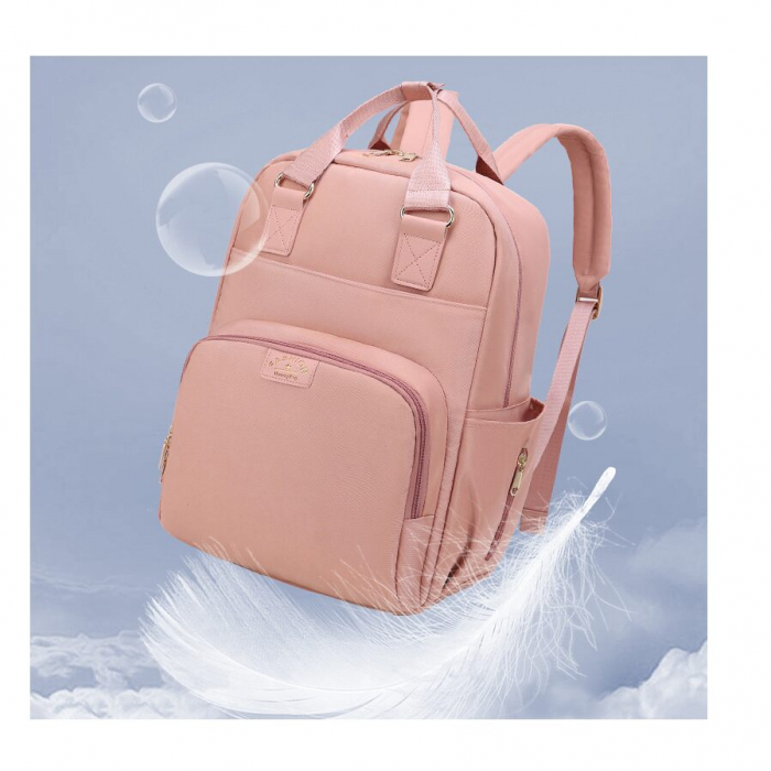 Geanta Bebe Ruby MB23 tip rucsac scutece, Straight, incapatoare, impermeabila, versatila, ergonomica si sigura pentru mama, tata si copil, 39x29x15 cm [14]