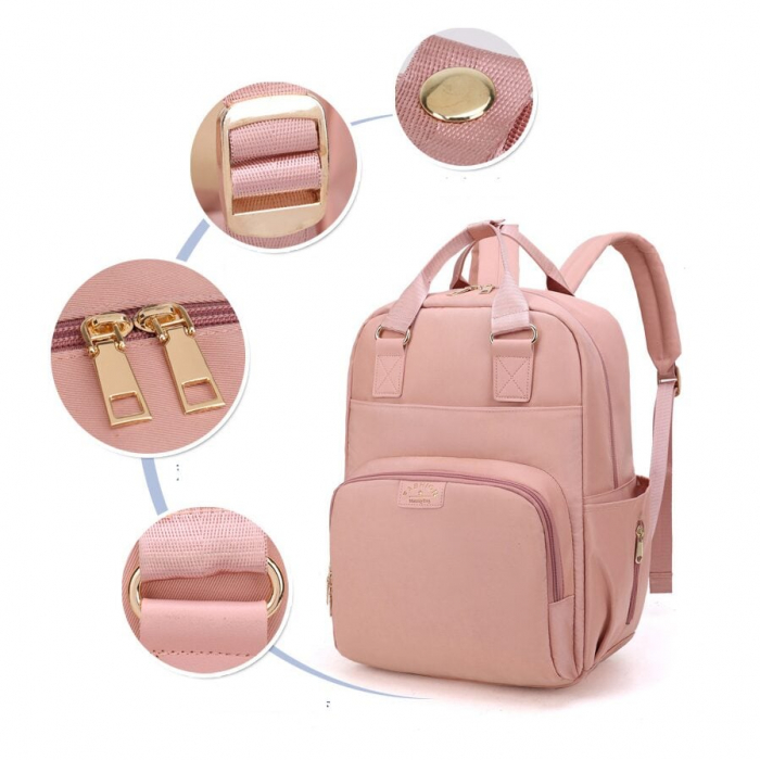 Geanta Bebe Ruby MB23 tip rucsac scutece, Straight, incapatoare, impermeabila, versatila, ergonomica si sigura pentru mama, tata si copil, 39x29x15 cm [15]