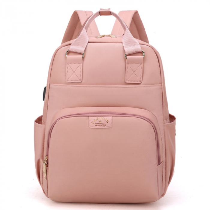 Geanta Bebe Ruby MB23 tip rucsac scutece, Straight, incapatoare, impermeabila, versatila, ergonomica si sigura pentru mama, tata si copil, 39x29x15 cm [1]