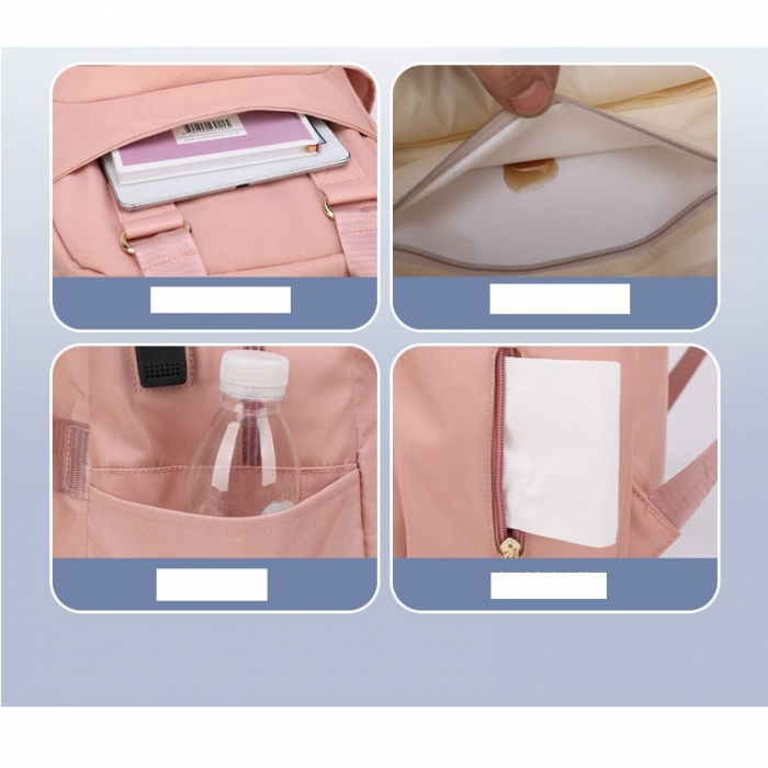 Geanta Bebe Ruby MB23 tip rucsac scutece, Straight, incapatoare, impermeabila, versatila, ergonomica si sigura pentru mama, tata si copil, 39x29x15 cm [11]