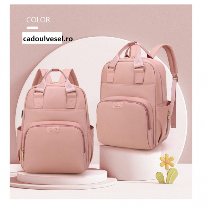 Geanta Bebe Ruby MB23 tip rucsac scutece, Straight, incapatoare, impermeabila, versatila, ergonomica si sigura pentru mama, tata si copil, 39x29x15 cm [18]