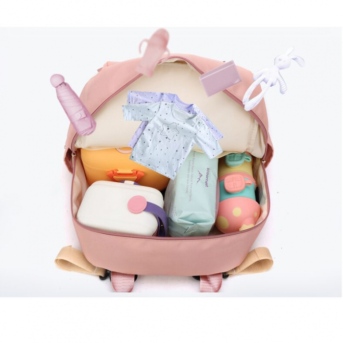Geanta Bebe Ruby MB23 tip rucsac scutece, Straight, incapatoare, impermeabila, versatila, ergonomica si sigura pentru mama, tata si copil, 39x29x15 cm [10]