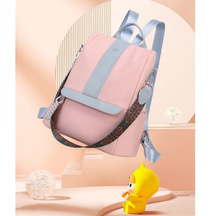 Geanta Bebe Sara MB42 tip rucsac scutece, Straight, incapatoare, impermeabila, versatila, ergonomica si sigura pentru mama, tata si copil, 32x31x14 cm [6]