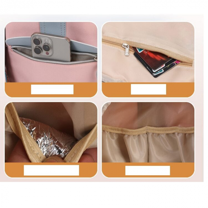 Geanta Bebe Sara MB42 tip rucsac scutece, Straight, incapatoare, impermeabila, versatila, ergonomica si sigura pentru mama, tata si copil, 32x31x14 cm [5]