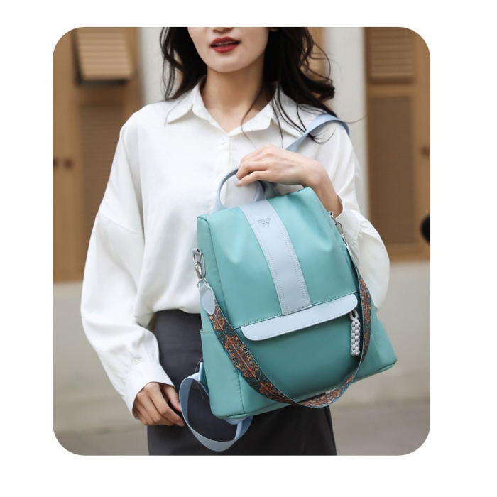 Geanta Bebe Sara MB42 tip rucsac scutece, Straight, incapatoare, impermeabila, versatila, ergonomica si sigura pentru mama, tata si copil, 32x31x14 cm [7]