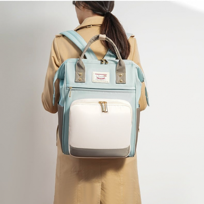 Geanta Bebe Silvia MB09 tip rucsac scutece, Straight, incapatoare, impermeabila, versatila, ergonomica si sigura pentru mama, tata si copil, 40x29x18 cm [2]