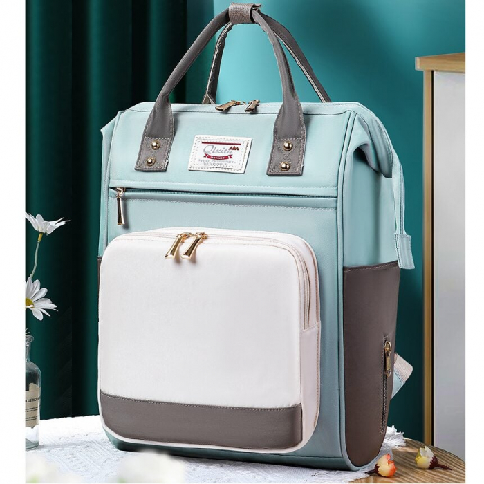 Geanta Bebe Silvia MB09 tip rucsac scutece, Straight, incapatoare, impermeabila, versatila, ergonomica si sigura pentru mama, tata si copil, 40x29x18 cm [3]