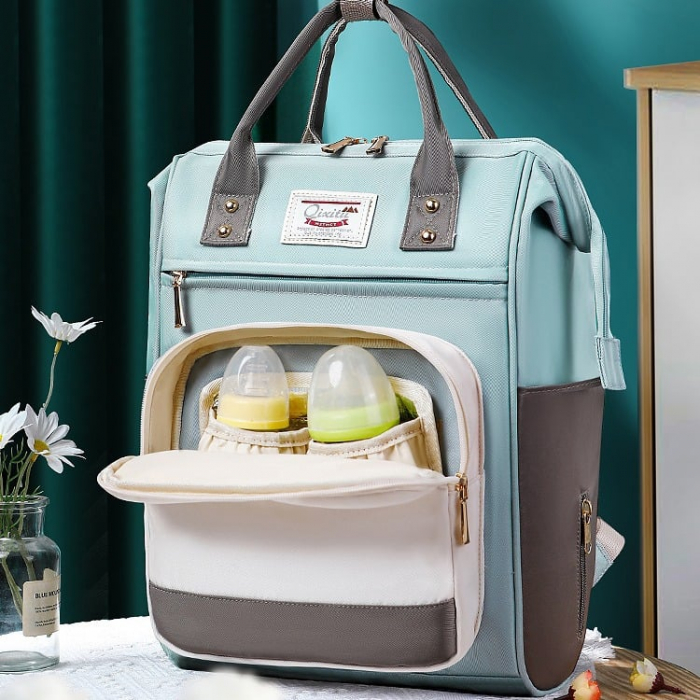 Geanta Bebe Silvia MB09 tip rucsac scutece, Straight, incapatoare, impermeabila, versatila, ergonomica si sigura pentru mama, tata si copil, 40x29x18 cm [4]