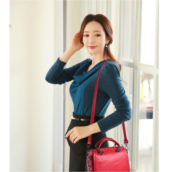 Geanta dama AVAMSI, BS-8655, bareta pentru umar, Rosu, 25x14x19 cm [2]