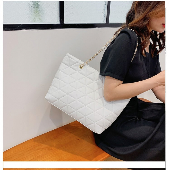 Geanta dama AVAMSI, HZD-ZZ1871, bareta pentru umar, Alb, 39x28x13cm [10]