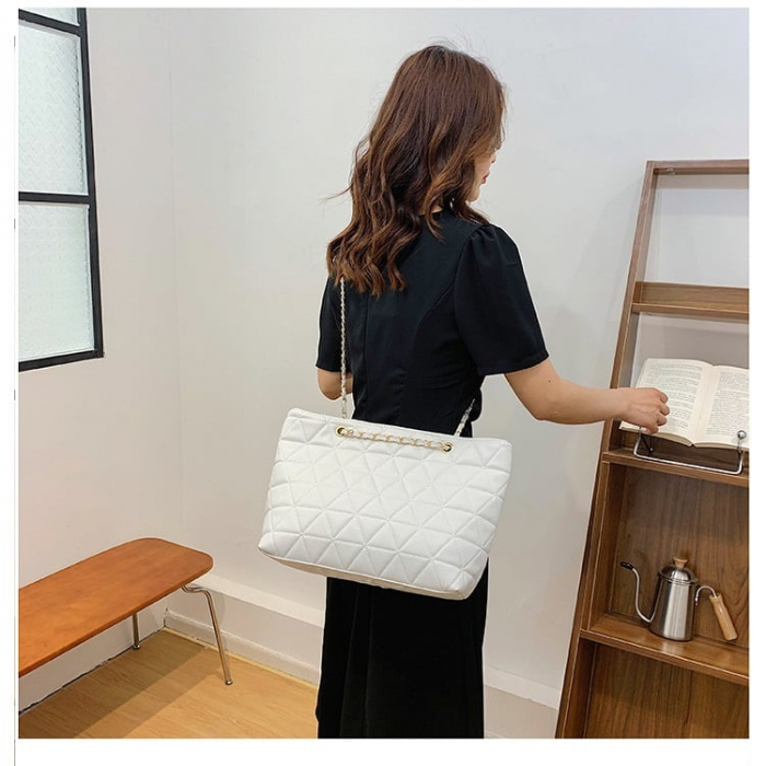 Geanta dama AVAMSI, HZD-ZZ1871, bareta pentru umar, Alb, 39x28x13cm [11]