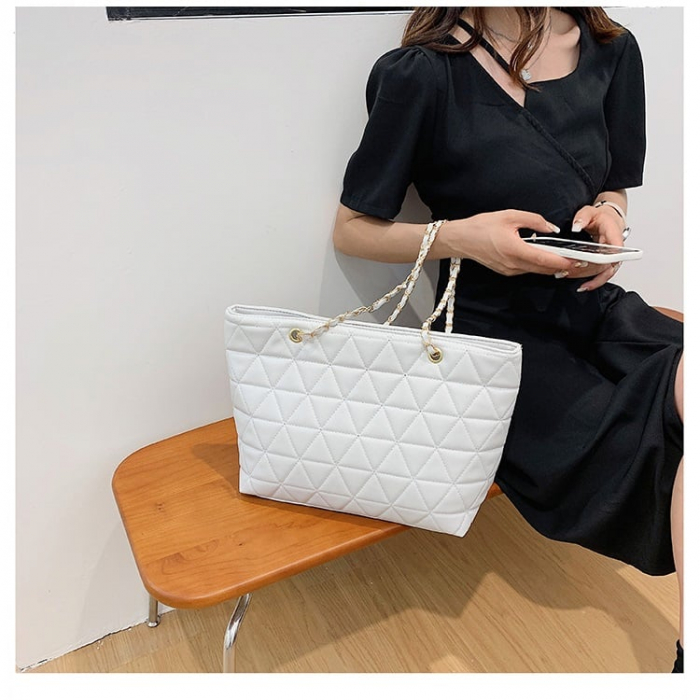 Geanta dama AVAMSI, HZD-ZZ1871, bareta pentru umar, Alb, 39x28x13cm [5]