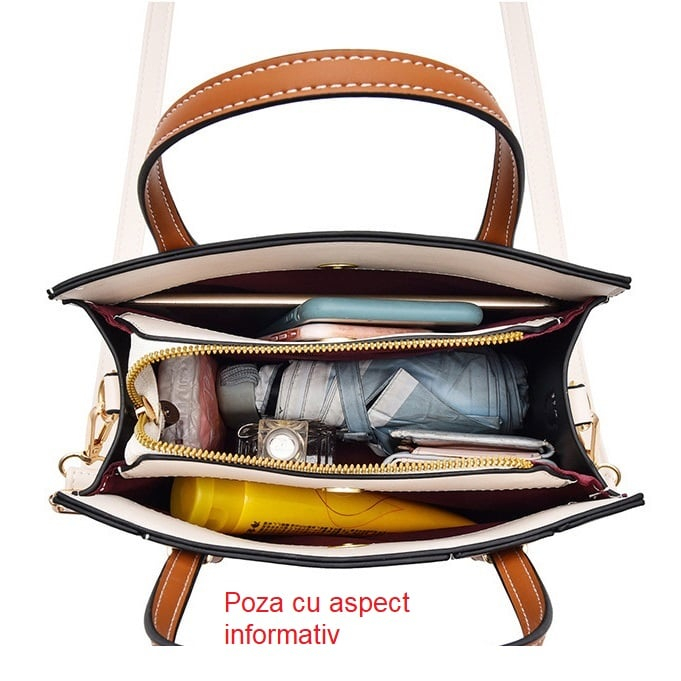 Geanta dama Zagreb 5306, Multicolor-Negru, 25x20x11 cm [7]