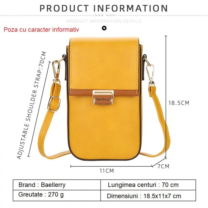 Geanta Dama, Baellerry, ZX-8615, 18.5x11x7 cm [6]