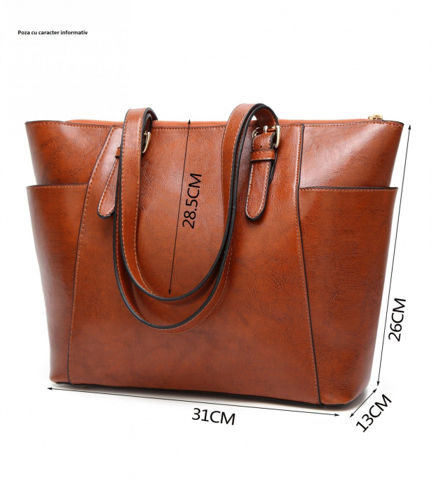 Geanta dama Valencia, 5042, Negru, 31x26x13 cm [2]